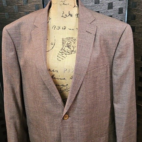 Men's Classic Brown Tweed Wool/Cashmere Blazer Size 46L - Picture 2 of 10